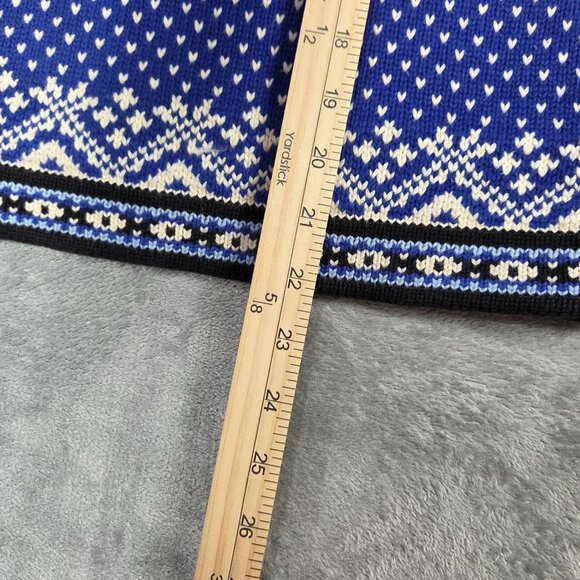 Vintage LL Bean Sweater Womens Small Blue Nordic Fair Lisle Henley Pullover - Picture 9 of 9